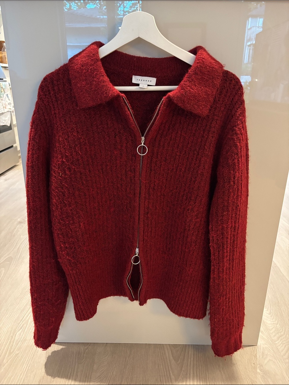Topshop Double Zip-Front Women's Knit Jacket